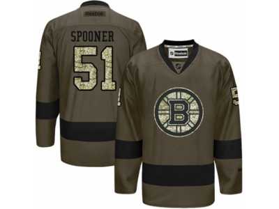 Men's Reebok Boston Bruins #51 Ryan Spooner Authentic Green Salute to Service NHL Jersey