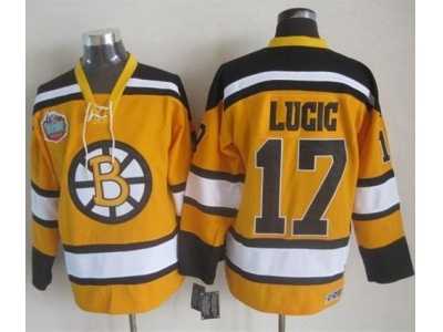NHL Boston Bruins #17 Milan Lucic Yellow Winter Classic CCM Throwback Stitched Jerseys