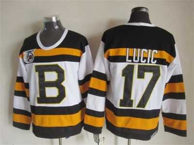 NHL Boston Bruins #17 Milan Lucic white jerseys[m&n 75th]