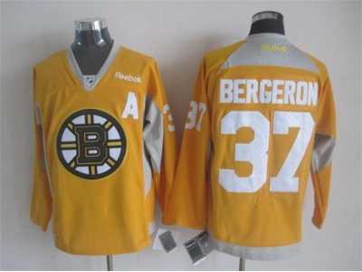 NHL Boston Bruins #37 Patrice Bergeron yellow jerseys