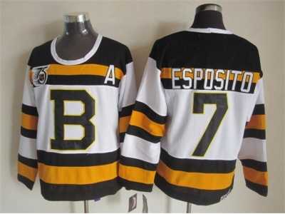 NHL Boston Bruins #7 Phil Esposito white jerseys[m&n 75th]