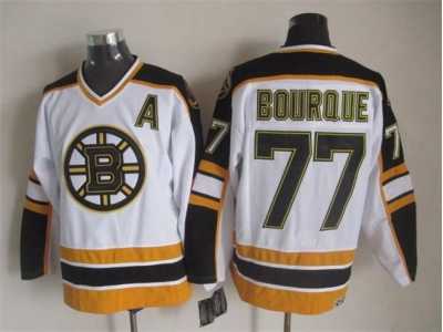 NHL Boston Bruins #77 Ray Bourque white Throwback jerseys