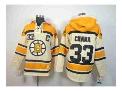 nhl jerseys boston bruins #33 chara yellow-cream[pullover hooded sweatshirt patch C]