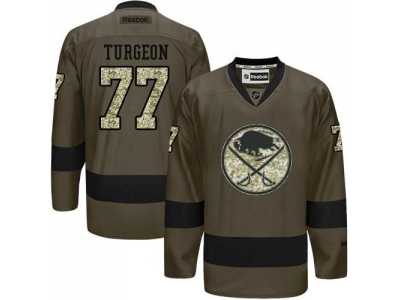 Buffalo Sabres #77 Pierre Turgeon Green Salute to Service Stitched NHL Jersey