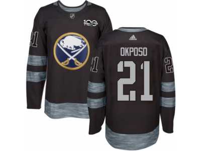 Men\'s Adidas Buffalo Sabres #21 Kyle Okposo Authentic Black 1917-2017 100th Anniversary NHL Jersey