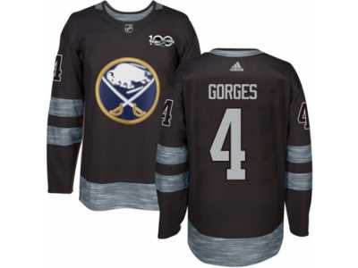 Men\'s Adidas Buffalo Sabres #4 Josh Gorges Authentic Black 1917-2017 100th Anniversary NHL Jersey