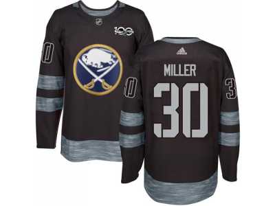 Men\'s Buffalo Sabres #30 Ryan Miller Black 1917-2017 100th Anniversary Stitched NHL Jersey