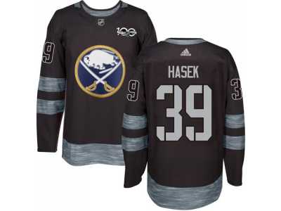 Men's Buffalo Sabres #39 Dominik Hasek Black 1917-2017 100th Anniversary Stitched NHL Jersey