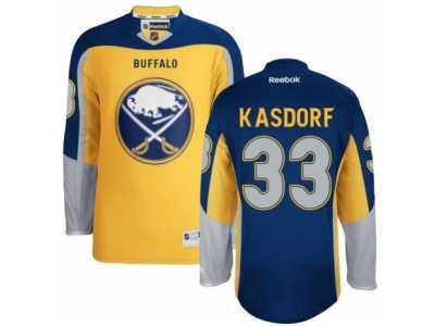 Men\'s Reebok Buffalo Sabres #33 Jason Kasdorf Authentic Gold New Third NHL Jersey
