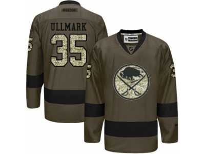 Men's Reebok Buffalo Sabres #35 Linus Ullmark Authentic Green Salute to Service NHL Jersey