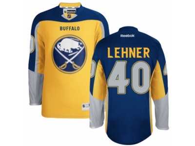 Men\'s Reebok Buffalo Sabres #40 Robin Lehner Authentic Gold New Third NHL Jersey