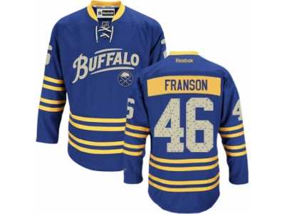 Men's Reebok Buffalo Sabres #46 Cody Franson Authentic Royal Blue Third NHL Jersey
