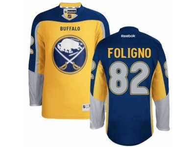 Men's Reebok Buffalo Sabres #82 Marcus Foligno Authentic Gold New Third NHL Jersey