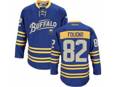 Men's Reebok Buffalo Sabres #82 Marcus Foligno Authentic Royal Blue Third NHL Jersey