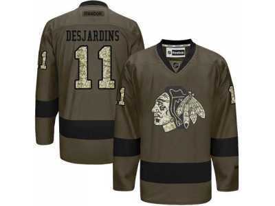 Chicago Blackhawks #11 Andrew Desjardins Green Salute to Service Stitched NHL Jersey