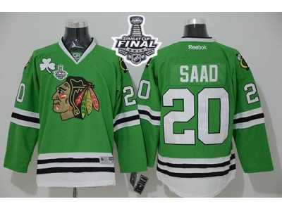 Chicago Blackhawks #20 Brandon Saad Green 2015 Stanley Cup Stitched
