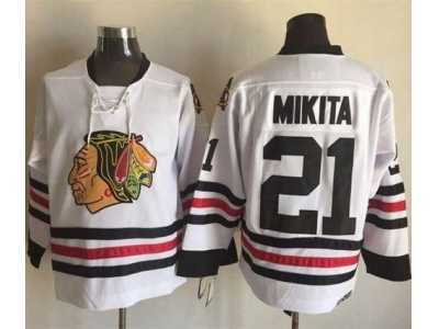 Chicago Blackhawks #21 Stan Mikita White CCM Throwback Stitched NHL Jersey