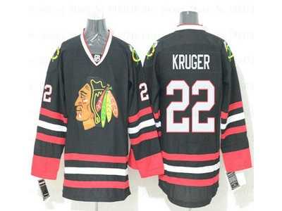 Chicago Blackhawks #22 Marcus Kruger Alternate Black NHL Hockey Jersey