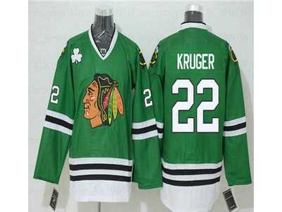 Chicago Blackhawks #22 Marcus Kruger Green Reebok NHL Authentic Jersey