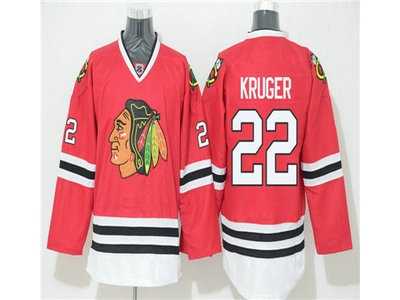 Chicago Blackhawks #22 Marcus Kruger Home Red Reebok NHL Hockey Jersey