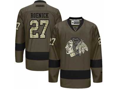 Chicago Blackhawks #27 Jeremy Roenick Green Salute to Service Stitched NHL Jersey