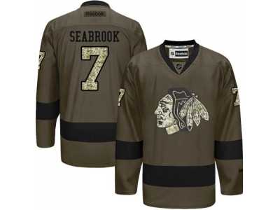 Chicago Blackhawks #7 Brent Seabrook Green Salute to Service Stitched NHL Jersey