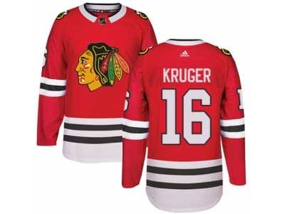Men's Adidas Chicago Blackhawks #16 Marcus Kruger Authentic Red Home NHL Jersey