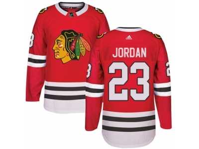Men's Adidas Chicago Blackhawks #23 Michael Jordan Authentic Red Home NHL Jersey