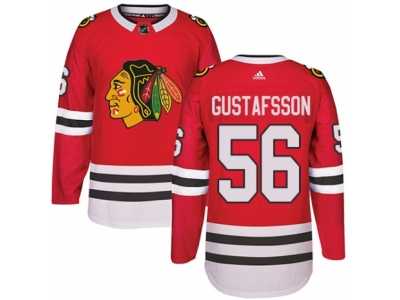 Men\'s Adidas Chicago Blackhawks #56 Erik Gustafsson Authentic Red Home NHL Jersey