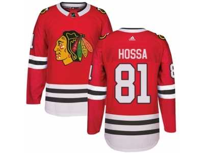 Men's Adidas Chicago Blackhawks #81 Marian Hossa Authentic Red Home NHL Jersey