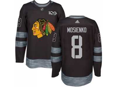 Men's Chicago Blackhawks #8 Bill Mosienko Black 1917-2017 100th Anniversary Stitched NHL Jersey