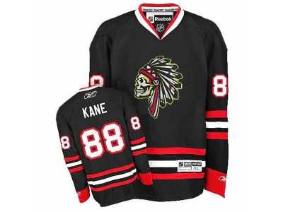 Men's Chicago Blackhawks #88 Patrick Kane Reebok Premier Black Skull Ice Hockey Jersey