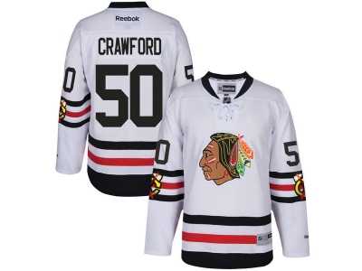 Men's Reebok Chicago Blackhawks #50 Corey Crawford 2017 Winter Classic White Stitched NHL Jersey