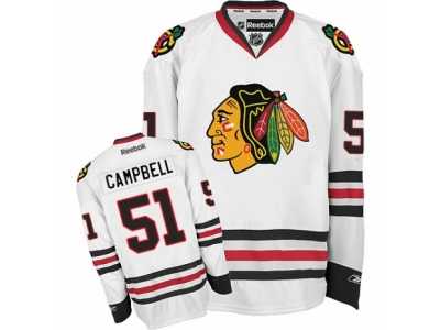 Men's Reebok Chicago Blackhawks #51 Brian Campbell Authentic White Away NHL Jersey