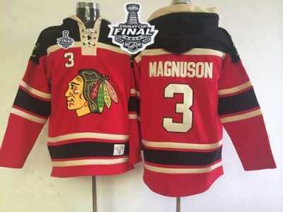 NHL Blackhawks #3 Keith Magnuson Red Sawyer Hooded Sweatshirt 2015 Stanley Cup Stitched Jerseys