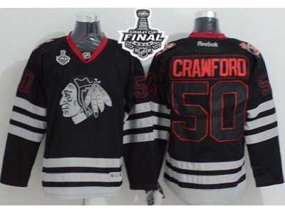 NHL Blackhawks #50 Corey Crawford Black Ice 2015 Stanley Cup Stitched Jerseys