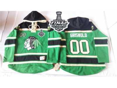NHL Chicago Blackhawks #00 Clark Griswold Green St. Patrick's Day McNary Lace Hoodie 2015 Stanley Cup Stitched Jerseys