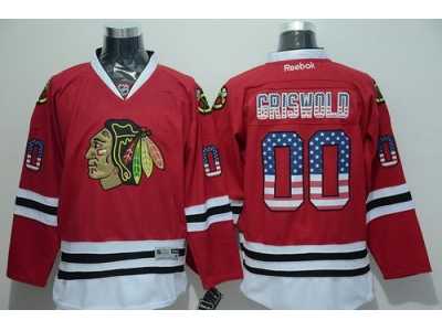 NHL Chicago Blackhawks #00 Clark Griswold Red USA Flag Fashion Stitched Jerseys