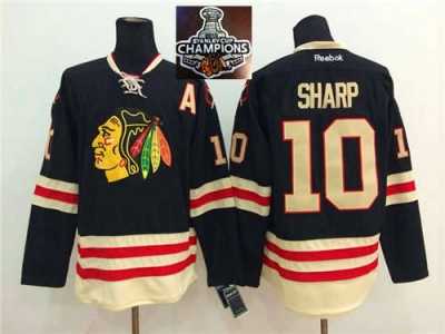 NHL Chicago Blackhawks #10 Patrick Sharp 2015 Winter Classic Black 2015 Stanley Cup Champions jerseys