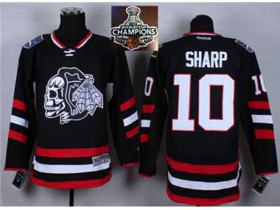 NHL Chicago Blackhawks #10 Patrick Sharp Black(White Skull) 2014 Stadium Series 2015 Stanley Cup Champions jerseys