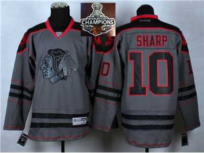 NHL Chicago Blackhawks #10 Patrick Sharp Charcoal Cross Check Fashion 2015 Stanley Cup Champions jerseys