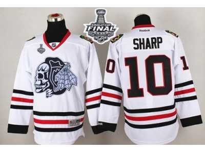 NHL Chicago Blackhawks #10 Patrick Sharp White(White Skull) 2015 Stanley Cup Stitched Jerseys