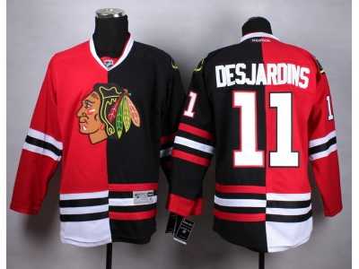 NHL Chicago Blackhawks #11 Andrew Desjardins Red&Black Split jerseys