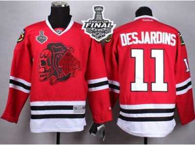 NHL Chicago Blackhawks #11 Andrew Desjardins Red(Red Skull) 2015 Stanley Cup Stitched Jerseys