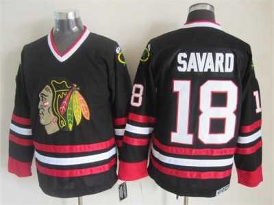 NHL Chicago Blackhawks #18 savard black Throwback Stitched jerseys