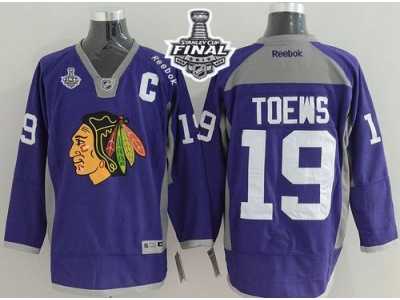 NHL Chicago Blackhawks #19 Jonathan Toews Purple Practice 2015 Stanley Cup Stitched Jerseys
