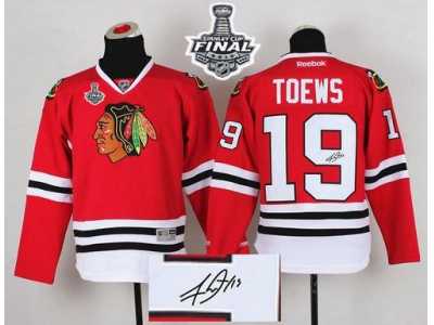 NHL Chicago Blackhawks #19 Jonathan Toews Red Autographed 2015 Stanley Cup Stitched Jerseys