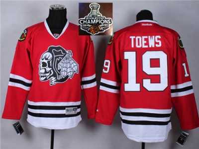NHL Chicago Blackhawks #19 Jonathan Toews Red(White Skull) 2014 Stadium Series 2015 Stanley Cup Champions jerseys