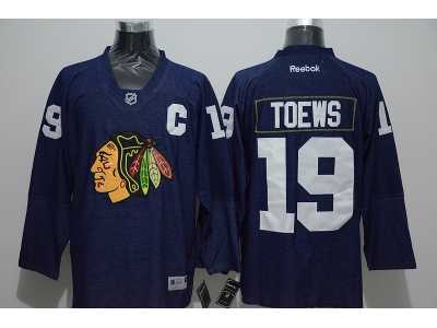 NHL Chicago Blackhawks #19 Jonathan Toews blue Jerseys(Denim)
