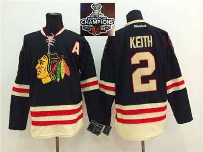 NHL Chicago Blackhawks #2 Duncan Keith 2015 Winter Classic Black 2015 Stanley Cup Champions jerseys